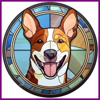 Diamond Painting Glas in lood Hond - Basenji