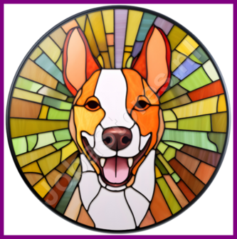 Diamond Painting Glas in lood Hond - Basenji