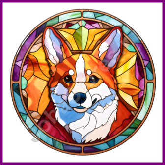 Diamond Painting Glas in lood Hond - Corgi