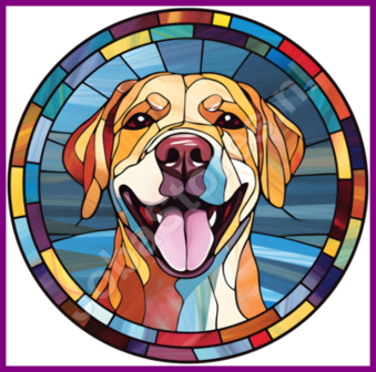 Diamond Painting Glas in lood Hond - Labrador Retriever