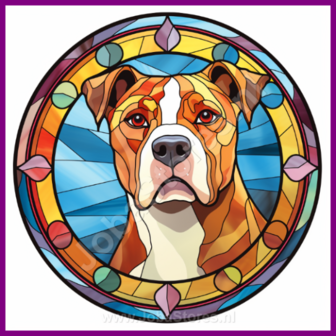 Diamond Painting Glas in lood Hond - American Staffordshire terrier