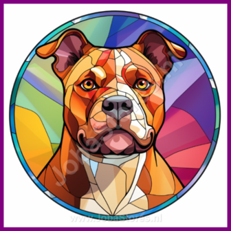 Diamond Painting Glas in lood Hond - American Staffordshire terrier