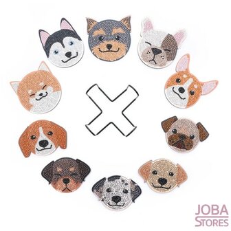 Diamond Painting Onderzetters 09 Honden (10 stuks)