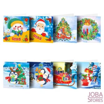 Diamond Painting Kerstkaarten set 10 (8 stuks)