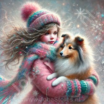 Diamond Painting Meisje met hond