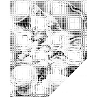 HappyDots DOT Painting Kittens in mand 30x40cm - Stippelschilderij