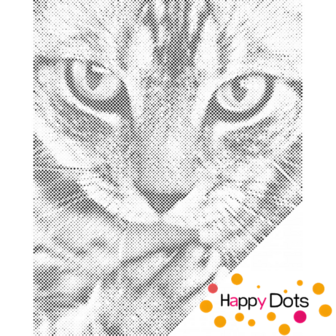 HappyDots DOT Painting Schattig katje 30x40cm - Stippelschilderij