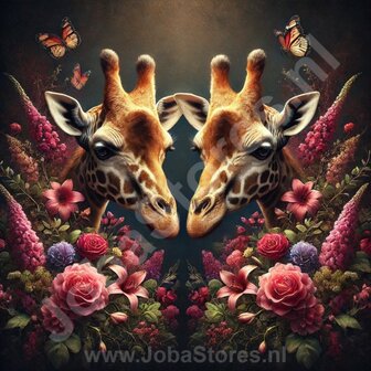 Diamond Painting Twee Giraffen