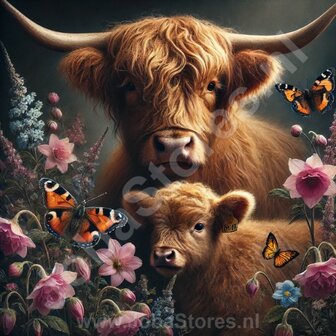 Diamond Painting Twee Schotse Hooglanders 02