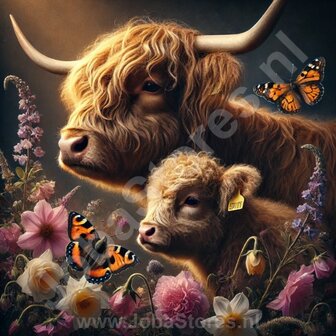 Diamond Painting Twee Schotse Hooglanders 03