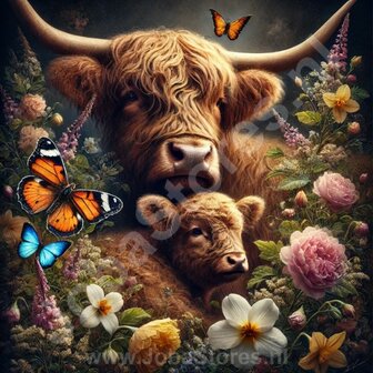 Diamond Painting Twee Schotse Hooglanders 04