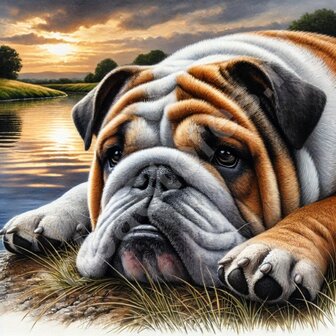 Diamond Painting Engelse Bulldog