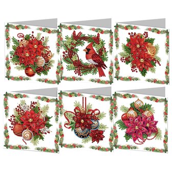 Diamond Painting Kerstkaarten set 12 (6 stuks)