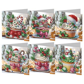 Diamond Painting Kerstkaarten set 14 (6 stuks)