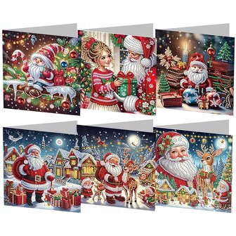 Diamond Painting Kerstkaarten set 15 (6 stuks)