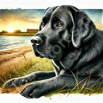 Diamond Painting Zwarte Labrador