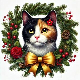 Diamond Painting Kerst Krans - Calicokat