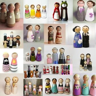 Peg Dolls 50 stuks in bewaarkoffer