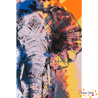 Schilderen op nummer Olifant 40x60cm (HappyDots)