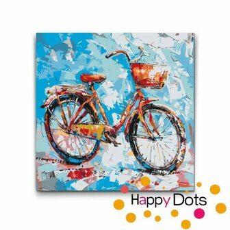 Schilderen op nummer Fiets 50x50cm (HappyDots)