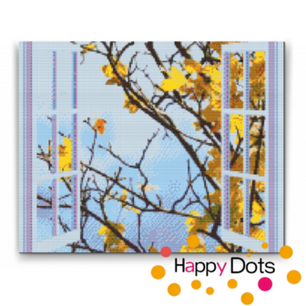 Diamond Painting Raamzicht Herfst (HappyDots)