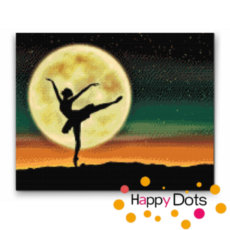 Diamond Painting Ballerina bij volle maan (HappyDots)