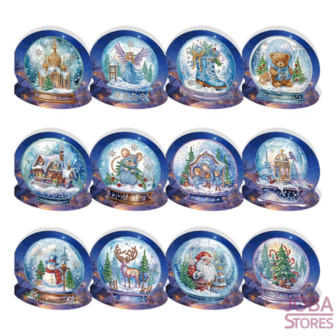 Diamond Painting Kerstkaarten set 21 - Snowglobe