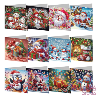 Diamond Painting Kerstkaarten set 23