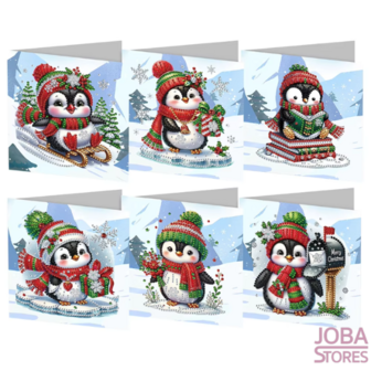 Diamond Painting Kerstkaarten set 26 - Pinguin