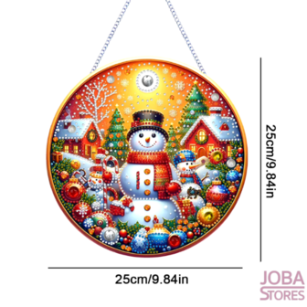 Diamond Painting Kerst Krans 019 - Sneeuwpop