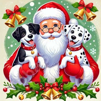 Diamond Painting Kerstman met Dalmatier