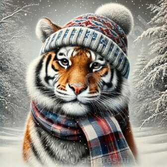 Diamond Painting Winter Tijger