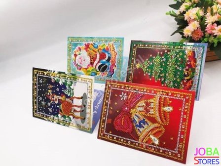 Diamond Painting Special Kerstkaarten set (4 stuks)