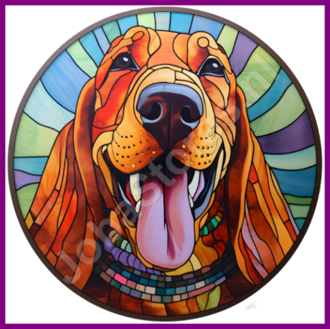 Diamond Painting Glas in lood Hond - Bloedhond