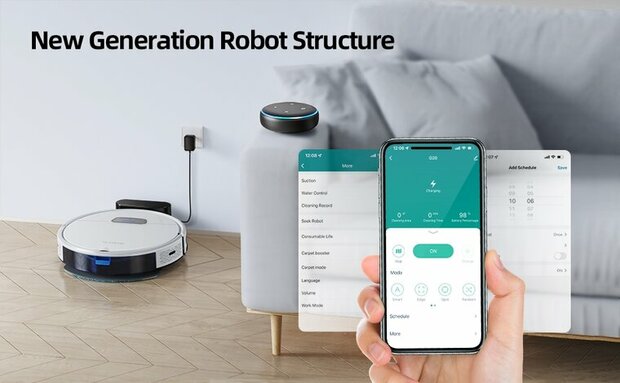 OP=OP Laresar - Honiture G20 Robot Stofzuiger 2000PA WiFi App bediening