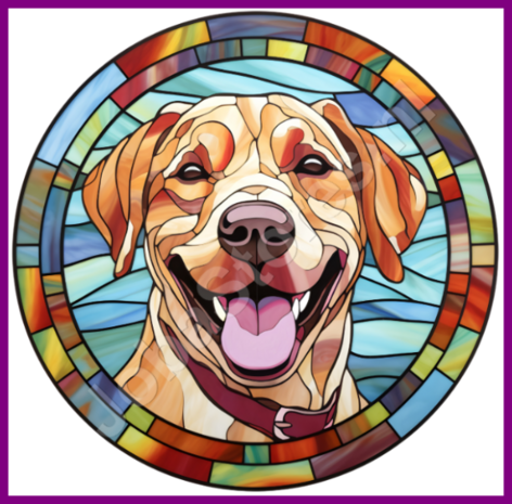 Diamond Painting Glas in lood Hond - Labrador Retriever