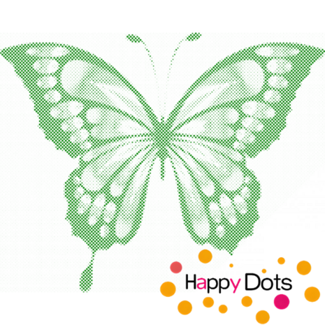 HappyDots DOT Painting Vlinder 30x40cm - Stippelschilderij Groen