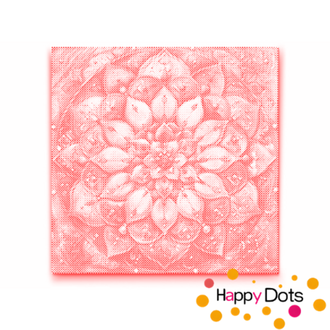 HappyDots DOT Painting Mandala bloem 50x50cm - Stippelschilderij Rood