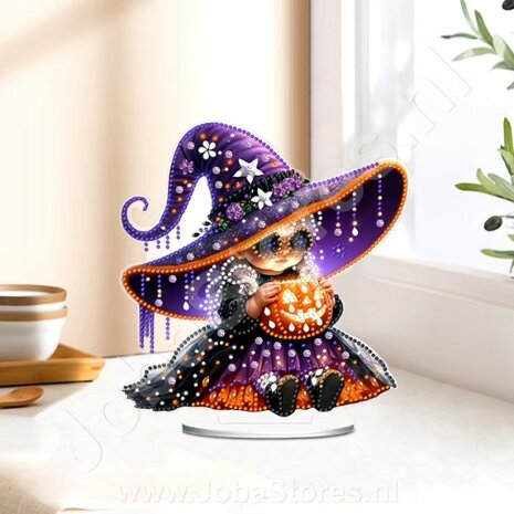 Diamond Painting Staand Halloween Ornament Heks (20cm)