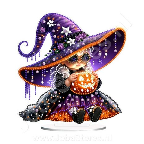 Diamond Painting Staand Halloween Ornament Heks (20cm)