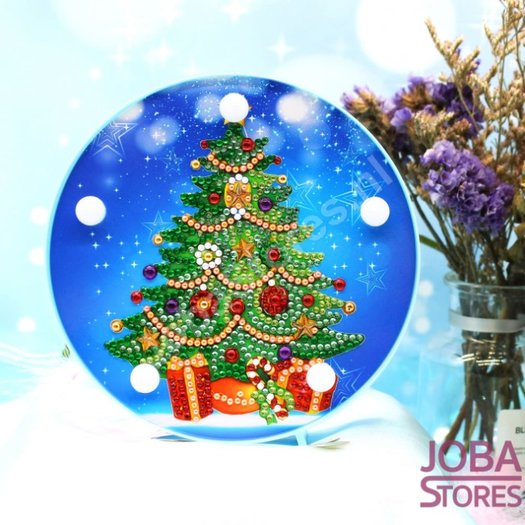 Diamond Painting Lamp Kerst 05 Kerstboom JobaStores