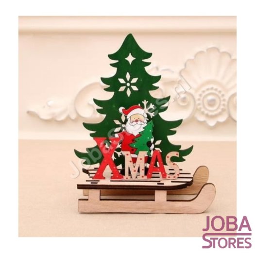 Houten Kerst Slee Xmas Kerstman (S) Shop nu